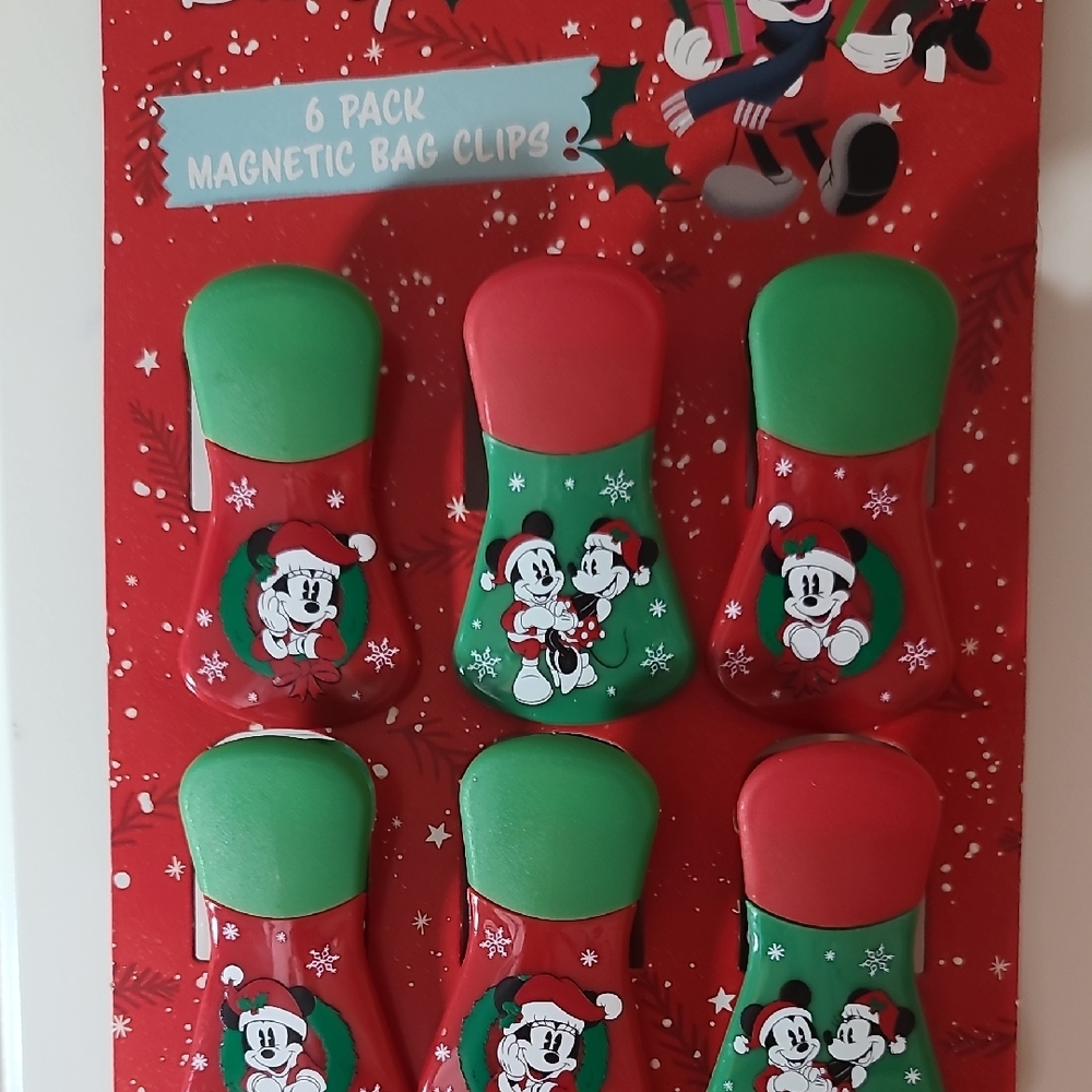 Disney Mickey Mouse Holiday Festive Bag Clips